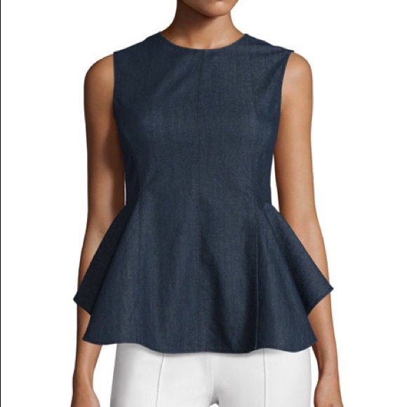 Theory Tops - Theory Kalsing Denim Peplum Top